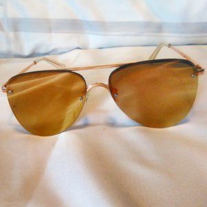 Women's Aviator Sunglasses | Gold Lens Outside, Black Lens Inside